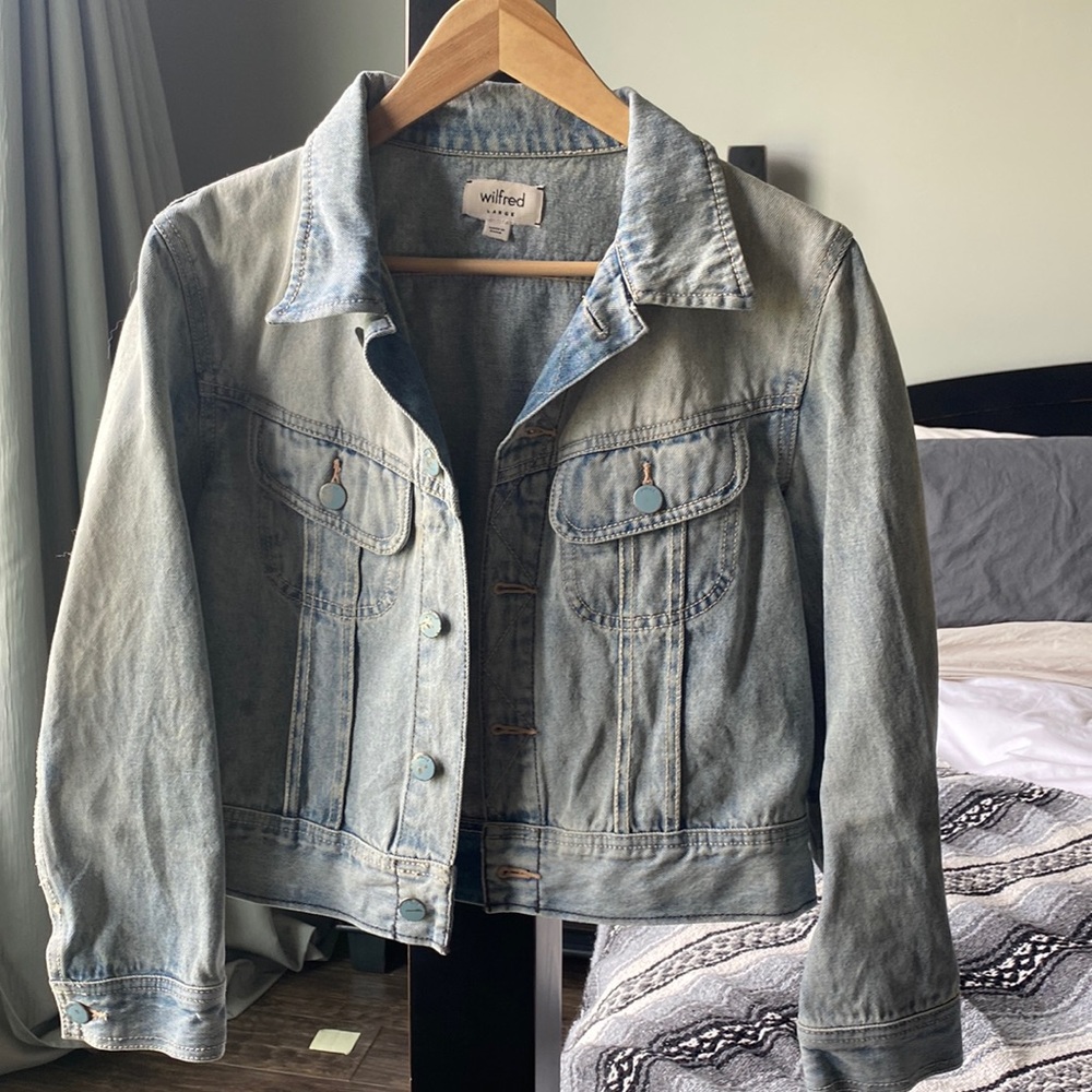 Beautiful Wilfred denim Jacket size L but fits small (small-med size)